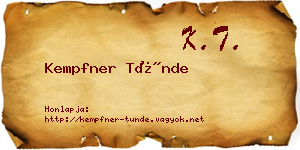 Kempfner Tünde névjegykártya